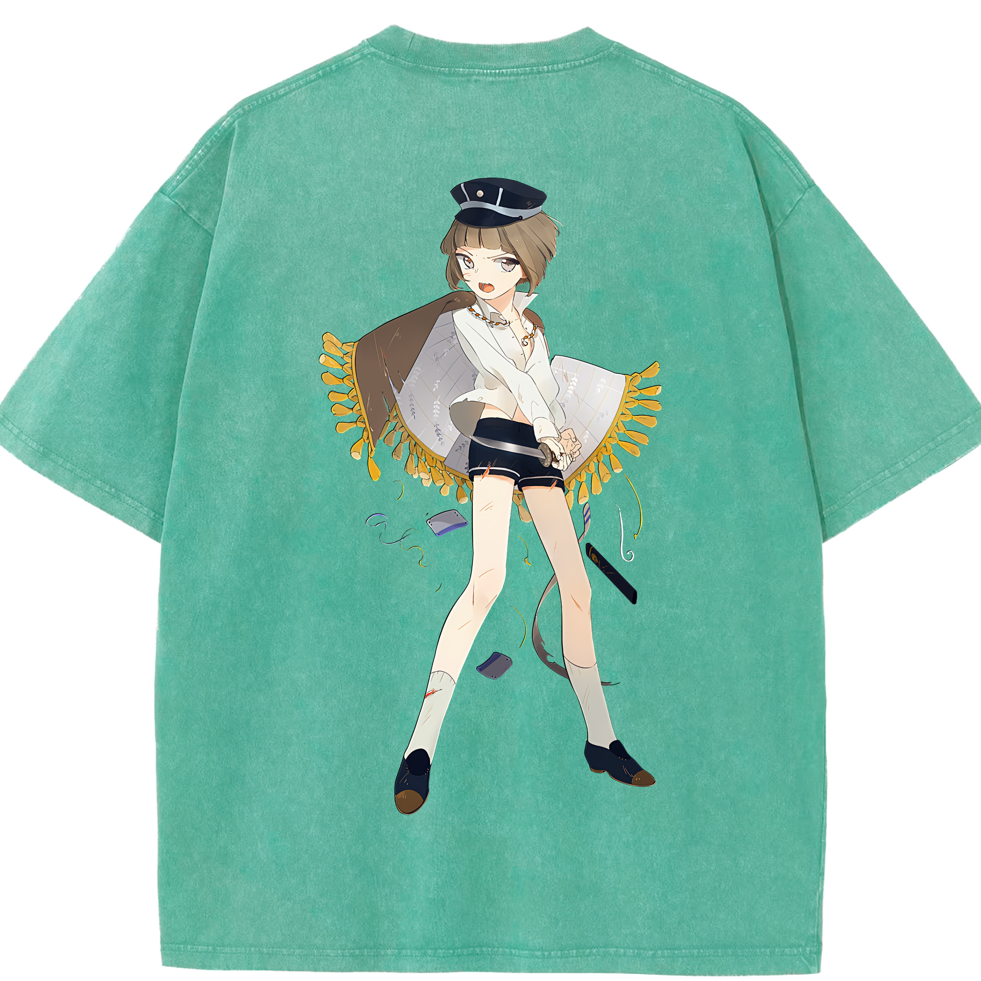 （画像用） 刀剣乱舞 Touken Ranbu 綿100% ヴィンテージ風 半袖Tシャツ（背面プリント）